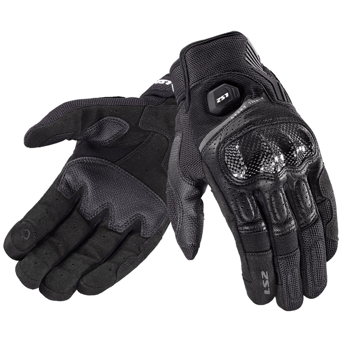 Luva LS2 Atom Masculina Preto
